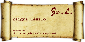 Zsigri László névjegykártya