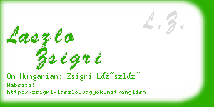 laszlo zsigri business card